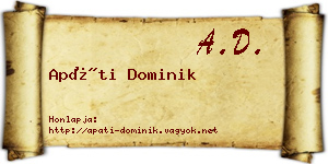 Apáti Dominik névjegykártya