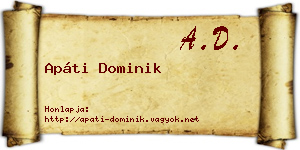 Apáti Dominik névjegykártya